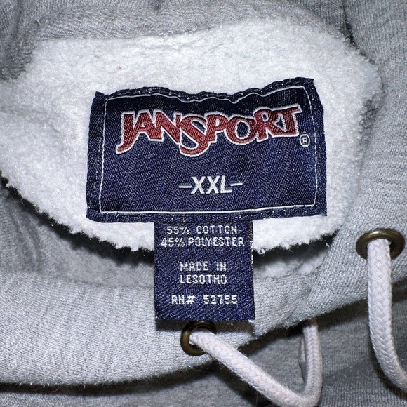 Jansport Sweatshirt Men Size XXL Gray Hooded Long Sleeve Pull-on Kangaroo Pocket - Picture 3 of 13